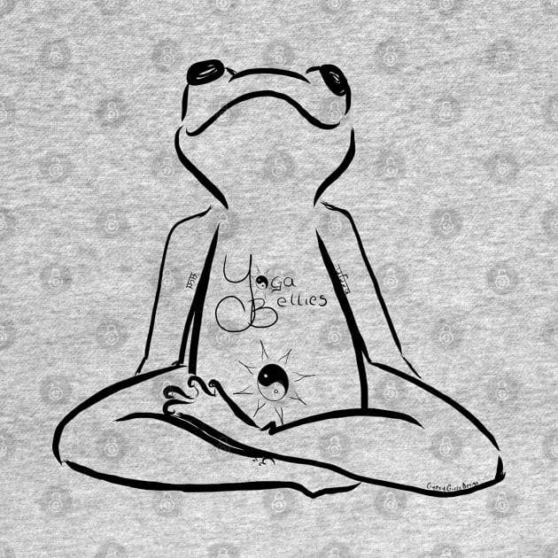 Yoga Bellies Frog Meditating in Black by Gypsy Girl Design